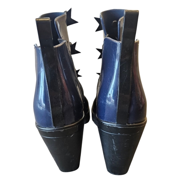 Melissa X Karl Lagerfield Blue Black Bow Booties - Picture 4 of 8